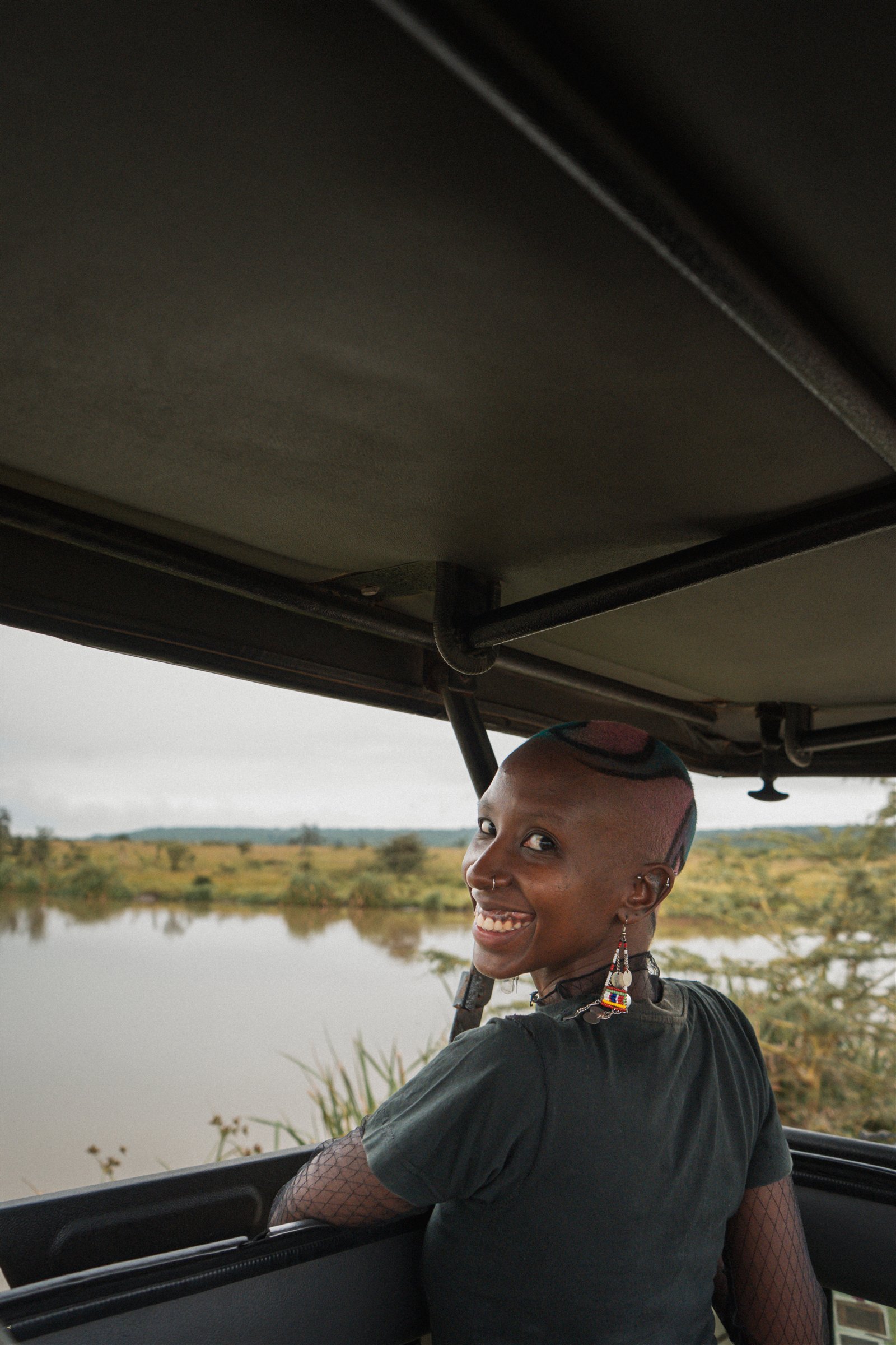 Njeri Gachuhi smiling during a safari